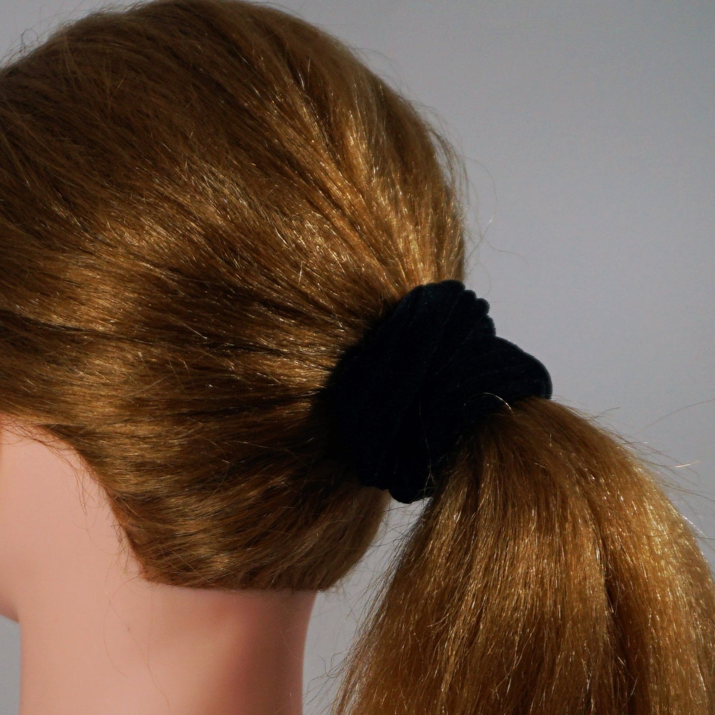 Amelia Beauty Products, Black Velvet Velvet Scrunchies, 3.5in Diameter, Gentle on Hair, Strong Hold, No Snag, No Dents or Creases. 8 Pack - 12 Retail Packs