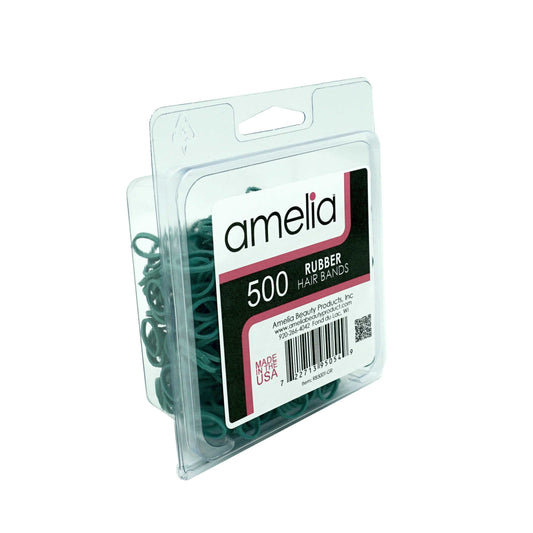 500, Green, Standard Size, Rubber Bands for Pony Tails and Braids - 12 Retail Packs