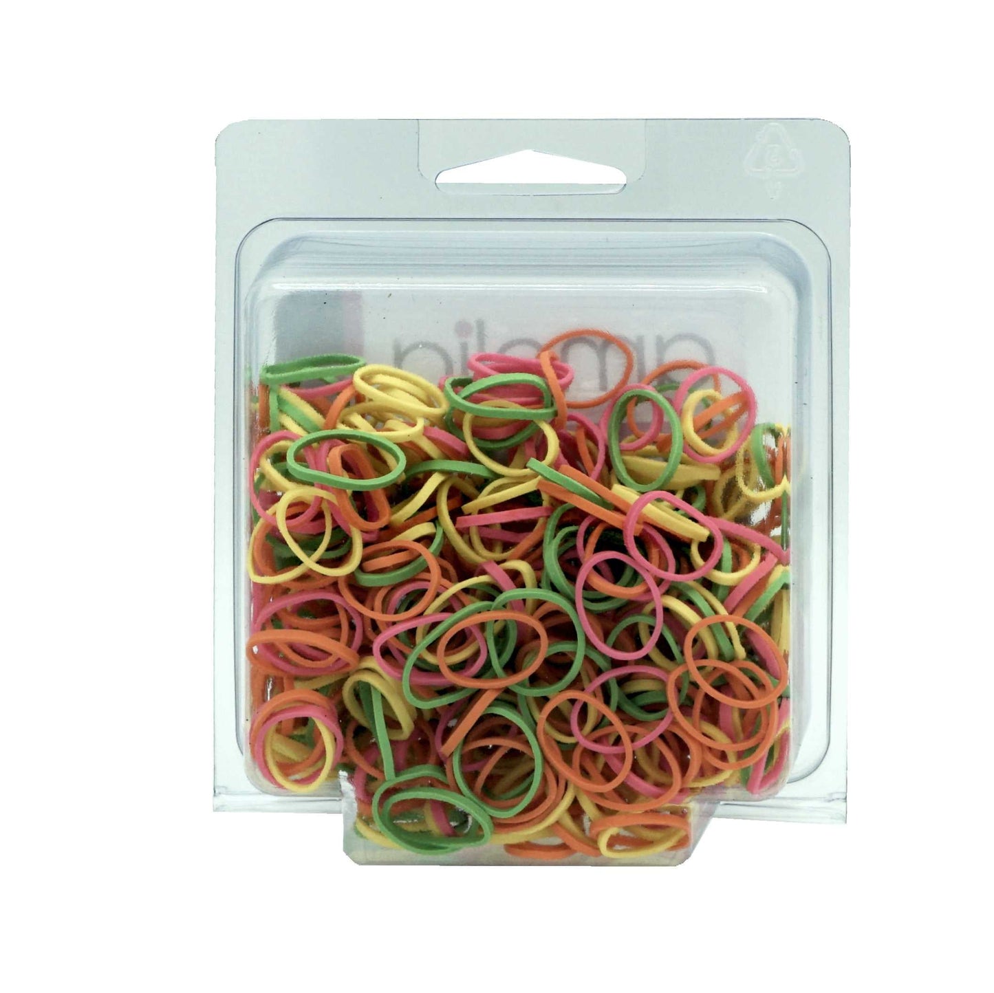 500, Brights Mix, Standard Size, Rubber Bands for Pony Tails and Braids - 12 Retail Packs