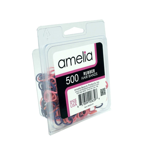 500, Purple and Fuchsia Mix, Standard Size, Rubber Bands for Pony Tails and Braids - 12 Retail Packs