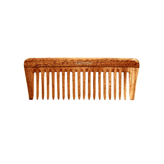 ABPStyle, 6in Neem Wood Tall Rake Comb. Anti-Static, Damage Free, Promotes Hair Growth, Environmentally Friendly - 12 Retail Packs