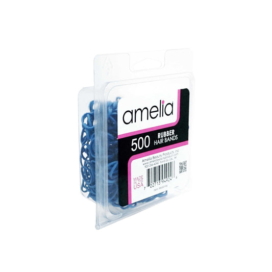 500, Blue, Standard Size,  Rubber Bands for Pony Tails and Braids - 12 Retail Packs