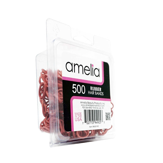 500, Red, Standard Size,  Rubber Bands for Pony Tails and Braids - 12 Retail Packs